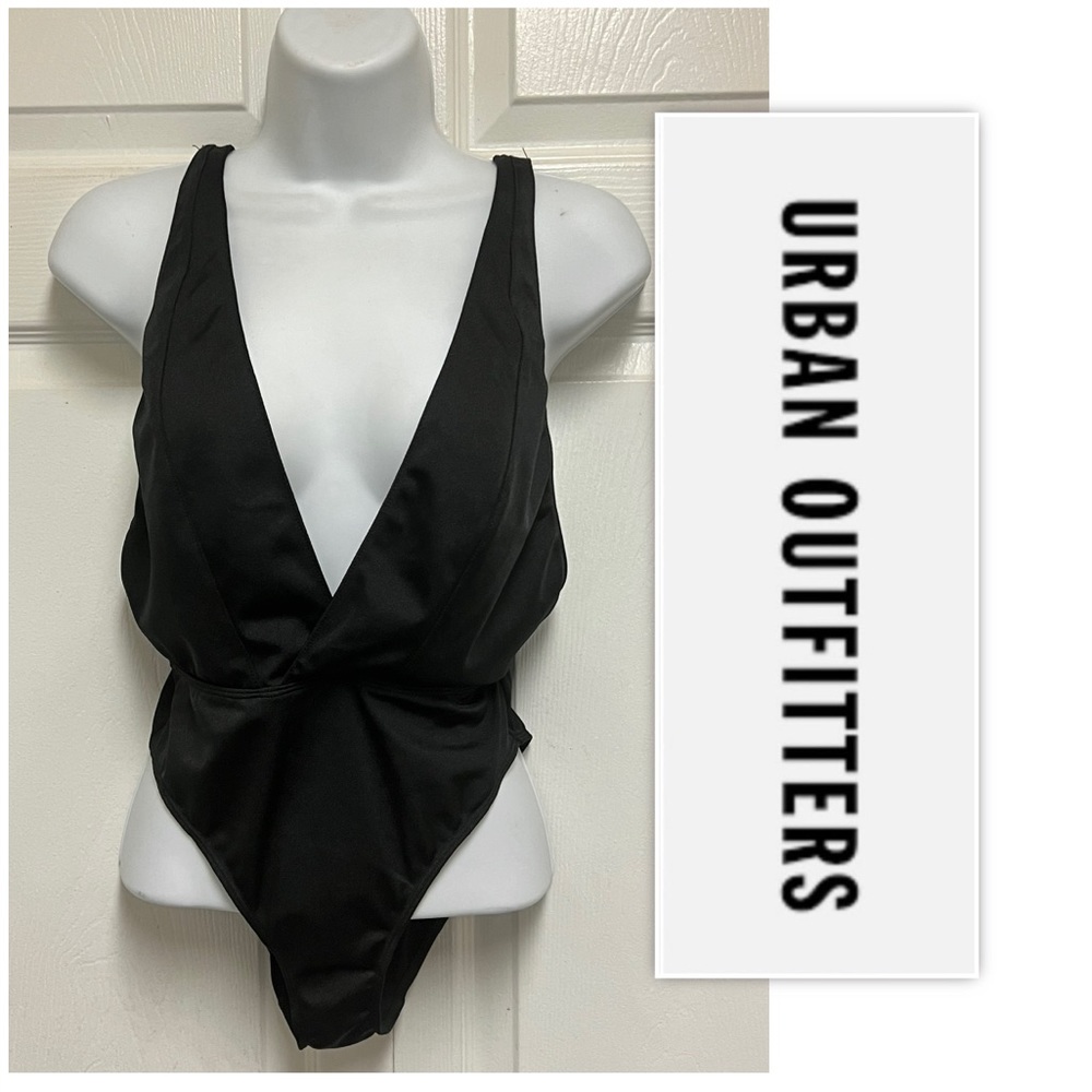 Urban Outfitters Black Out From Under Deep V Bathing Suit